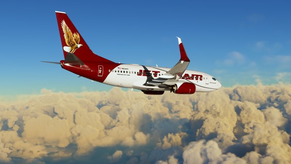 Boeing 737-700 · passenger · burgundy, photograph 1199