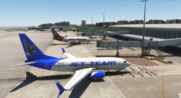 Boeing 737-700 · passenger · blue, photograph 4001