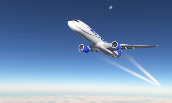 Airbus A350 · passenger · blue, photograph 4006