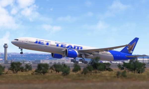 Boeing 777-300ER · passenger · blue, photograph 4012