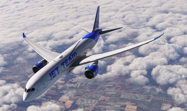 Boeing 787-9 · passenger · blue, photograph 4023